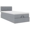 vidaXL Cadre de lit ottoman et matelas gris clair 90x190 cm tissu