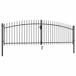 vidaXL Portail double Woerden avec pointe en forme de lance 400 x 149,5 cm