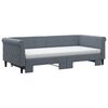 vidaXL Lit de jour avec gigogne et matelas gris fonc&eacute; 90x200cm velours