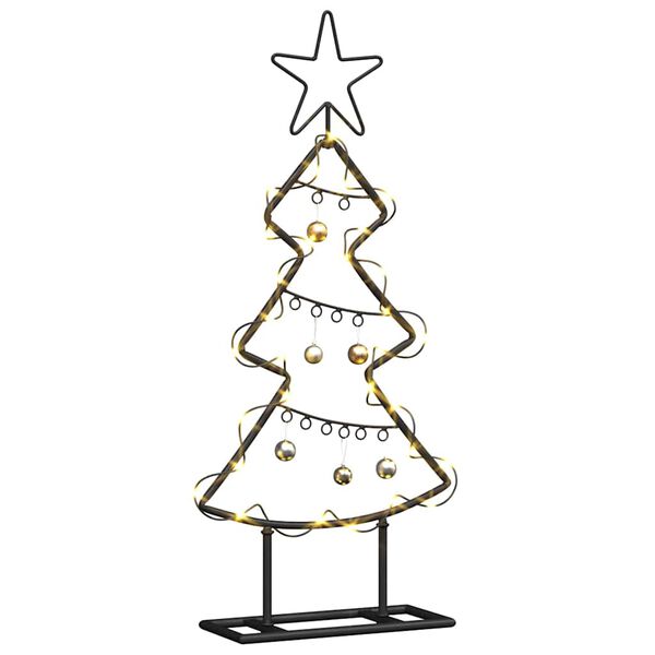 vidaXL Arbre de Noël en métal avec support Noir 60 cm Acier