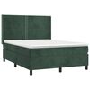 vidaXL Sommier &agrave; lattes de lit et matelas Vert fonc&eacute; 140x190cm Velours