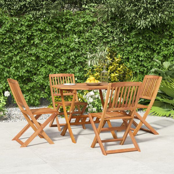 vidaXL Ensemble &agrave; manger de jardin 5 pcs Bois d'acacia solide