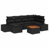 vidaXL Ensemble de canap&eacute; de jardin 7 pc Noir polyrotin