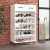 vidaXL Armoire &agrave; chaussures Blanc brillant 60x35x105cm Bois ing&eacute;nierie