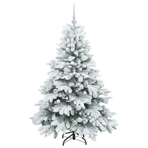 vidaXL Sapin de No&euml;l artificiel avec 150 LED Blanc 150 cm PE et PVC