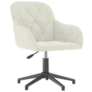 vidaXL Chaise pivotante de bureau Cr&egrave;me Velours