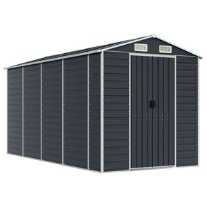 vidaXL Abri de jardin anthracite 191x385x198 cm acier galvanis&eacute;