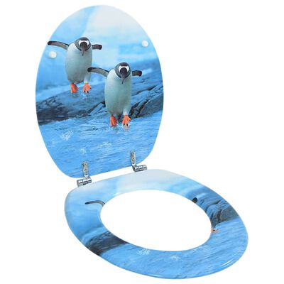 vidaXL Siège de toilette avec couvercle MDF Design de pingouin