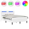 vidaXL Cadre de lit avec matelas Blanc 120 x 190 cm Simili cuir