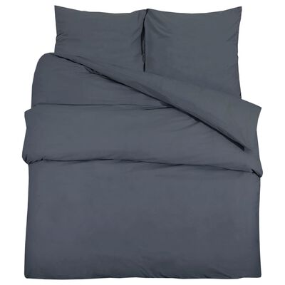 vidaXL Ensemble de housse de couette Anthracite 140x200 cm Microfibre