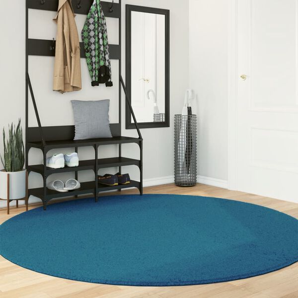 vidaXL Tapis OVIEDO &agrave; poils courts turquoise &Oslash; 200 cm