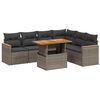 vidaXL Salon de jardin avec coussins 7 pcs gris r&eacute;sine tress&eacute;e
