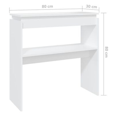 vidaXL Table console Blanc 80x30x80 cm Aggloméré
