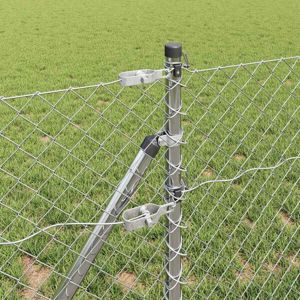 vidaXL Poteau de cl&ocirc;ture. Argent&eacute; 10 x 0,8 m (maille de 40 x 40 mm)