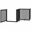 vidaXL Barri&egrave;re pour chien porte pliable 10panneaux noir bois peuplier