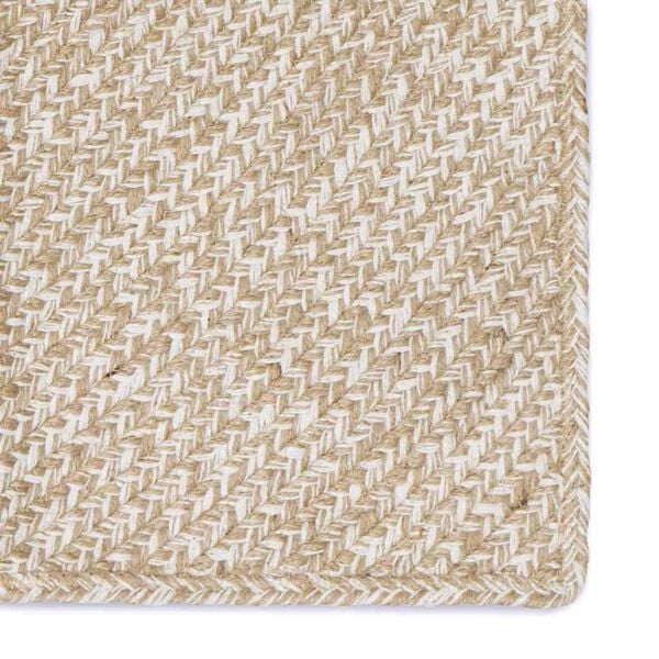 vidaXL Tapis de surface Rectangulaire Naturel et Blanc 80 x 300 cm