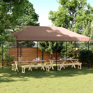 vidaXL Tente de r&eacute;ception pliable escamotable marron 580x292x315 cm
