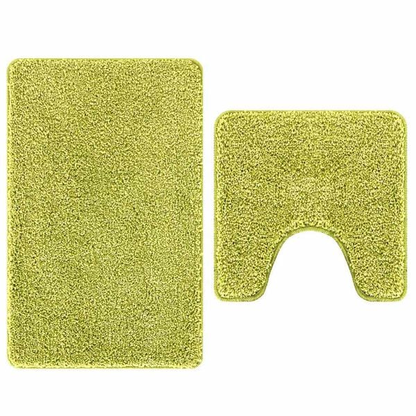 vidaXL Ensemble de tapis de bain antid&eacute;rapants 2 pcs Vert PP
