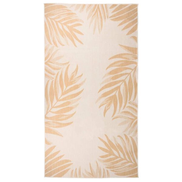 vidaXL Tapis &agrave; tissage plat d'ext&eacute;rieur 80x150 cm Motif de feuille
