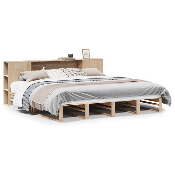 vidaXL Lit biblioth&egrave;que sans matelas 180x200 cm bois massif