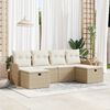 vidaXL Ensemble de canap&eacute; de jardin 6 pcs Beige Poly rotin