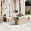 vidaXL Salon de jardin avec coussins 10 pcs beige r&eacute;sine tress&eacute;e