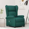 vidaXL Fauteuil inclinable &eacute;lectrique &agrave; oreilles vert fonc&eacute; tissu