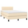 vidaXL Sommier &agrave; lattes de lit avec matelas Cr&egrave;me 120x200 cm Tissu