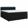 vidaXL Lit boxspring avec matelas Noir 160 x 200 cm Tissu