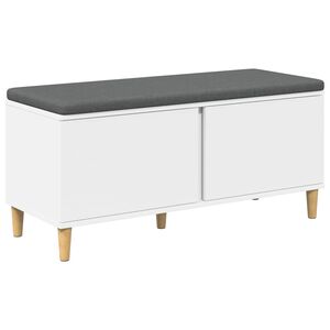 vidaXL Banc d'entr&eacute;e Blanc 100 x 38 x 46 cm Bois Ing&eacute;nierie et Tissu