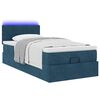 vidaXL Cadre de lit ottoman avec matelas bleu fonc&eacute; 90x190 cm velours