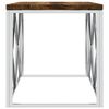 vidaXL Table basse acier inoxydable et bois massif de r&eacute;cup&eacute;ration
