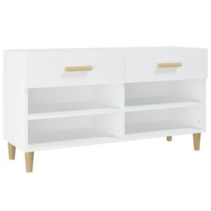 vidaXL Armoire &agrave; chaussures Blanc 102x35x55 cm Bois d'ing&eacute;nierie