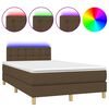 vidaXL Sommier &agrave; lattes de lit matelas et LED marron fonc&eacute; 120x190 cm