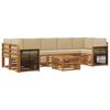 vidaXL Ensemble de canap&eacute;s d'ext&eacute;rieur 8 pc Naturel et Beige