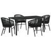 vidaXL Ensemble de salle &agrave; manger pour jardin 5 pc Noir