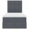 vidaXL Lit avec rangement et LED Gris fonc&eacute; 90 x 200 cm Velours