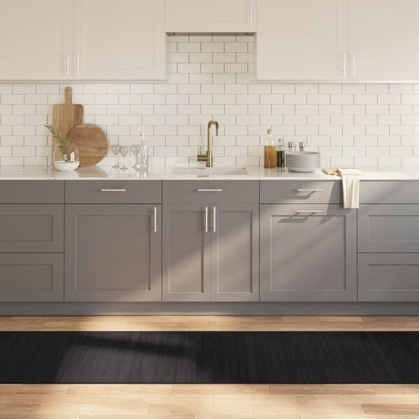 vidaXL Tapis rectangulaire noir 70x400 cm bambou