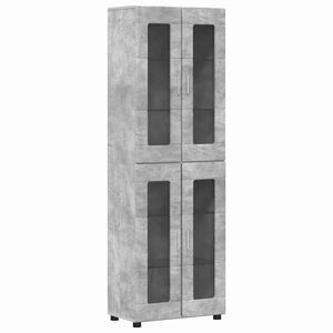 vidaXL Haut Armoire avec &eacute;tag&egrave;re FLORIN Gris b&eacute;ton 60 x 35 x 182 cm