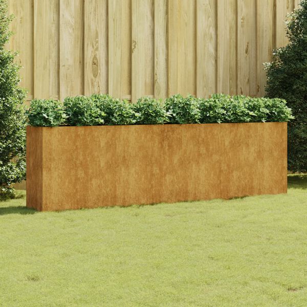 vidaXL Lit sur&eacute;lev&eacute; de jardin 280x40x80 cm acier corten
