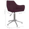 vidaXL Chaises pivotantes &agrave; manger lot de 4 violet tissu