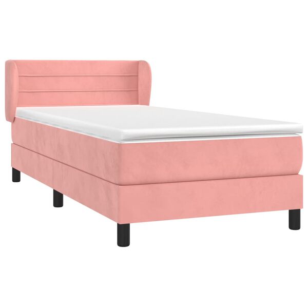 vidaXL Sommier &agrave; lattes de lit et matelas Rose 80x200 cm Velours