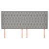 vidaXL T&ecirc;te de lit avec oreilles Gris clair 183x23x118/128 cm Tissu