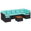 vidaXL Ensemble de canap&eacute; de jardin 8 pc Noir polyrotin
