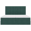 vidaXL Lit de Rangement avec matelas Vert fonc&eacute; 200 x 200 cm Velours