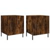 vidaXL Tables de chevet 2 pcs ch&ecirc;ne fum&eacute; 40x40x50 cm bois d'ing&eacute;nierie