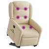 vidaXL Fauteuil inclinable de massage &eacute;lectrique Cr&egrave;me Tissu