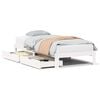 vidaXL Cadre de lit avec tiroirs sans matelas blanc 100x200 cm