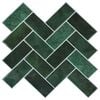 vidaXL Carreau en chevron 50 pc Vert fonc&eacute; 30 x 30 cm