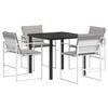 vidaXL Ensemble de salle &agrave; manger pour jardin 5 pc Blanc et gris clair